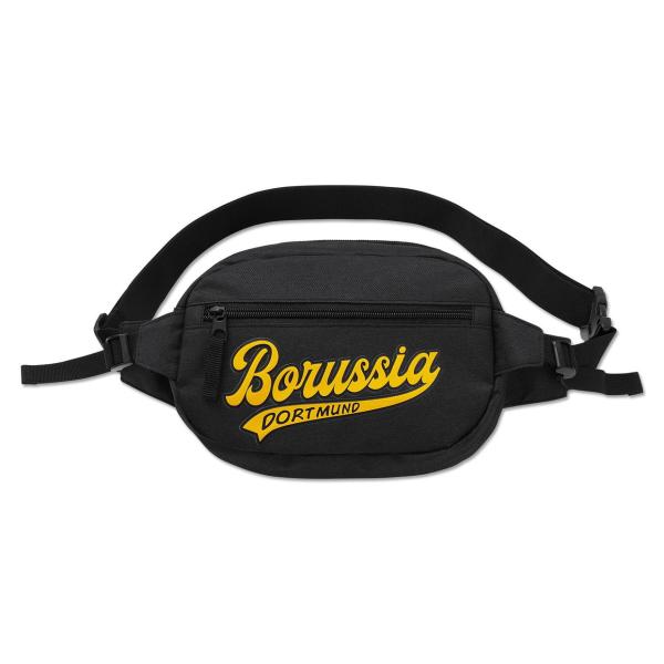 Borussia Dortmund BVB Explorer Bauchtasche Schwarz mit 2 Reißverschlussfächern